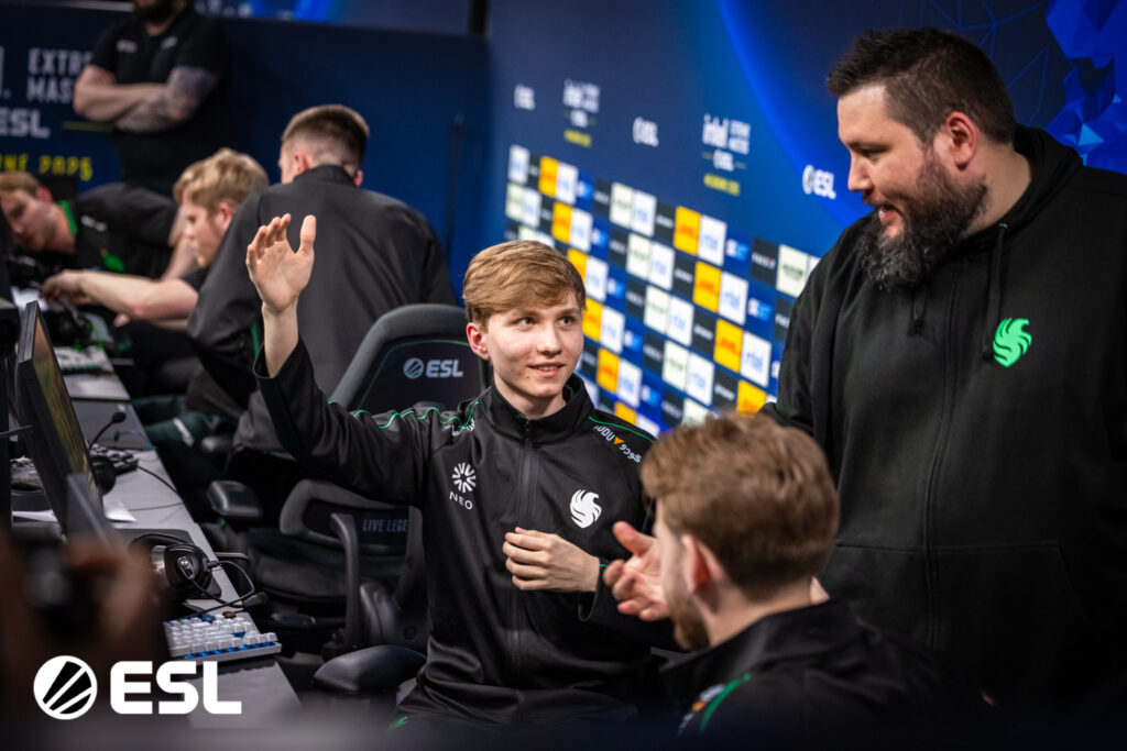 m0NESY celebrates with NiKo and zonic after a win at IEM Melbourne.