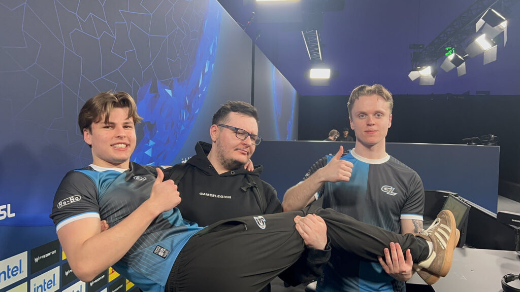 GamerLegion players celebrate after a win at IEM Melbourne.