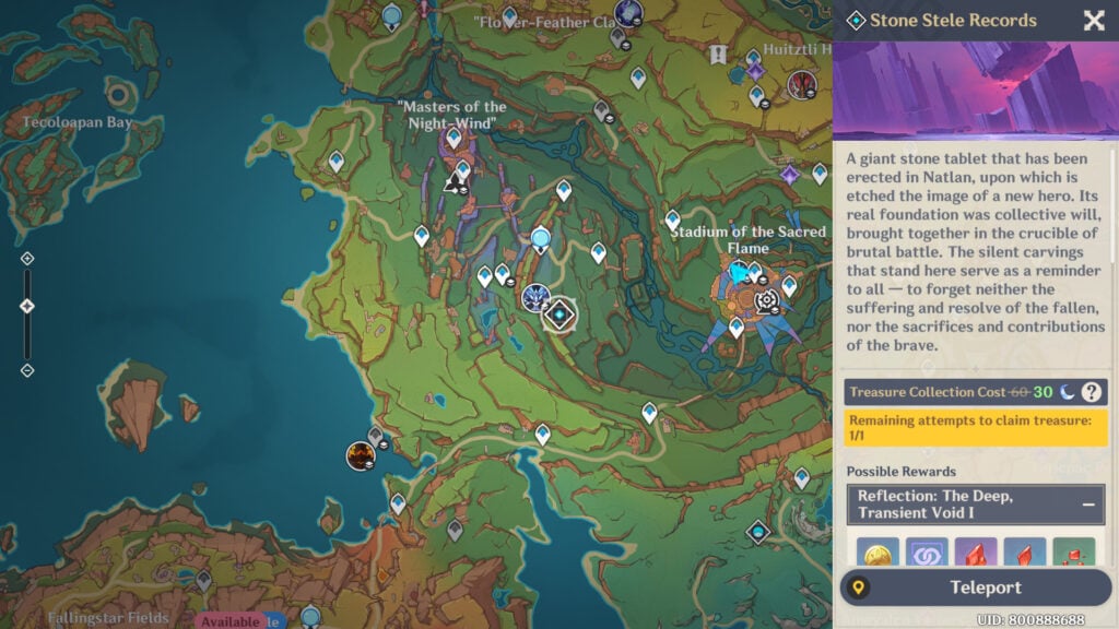 Stone Stele Records domain for the Eroded Horn material that Escoffier needs (Screenshot by esports.gg)