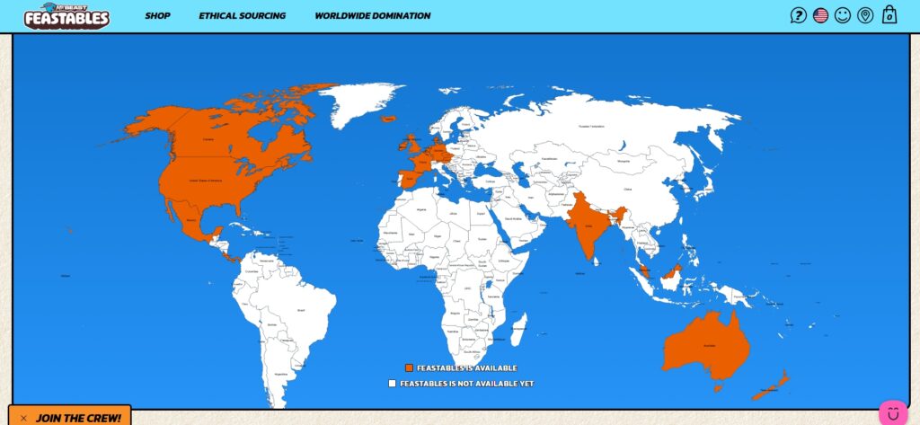 Feastables availability map