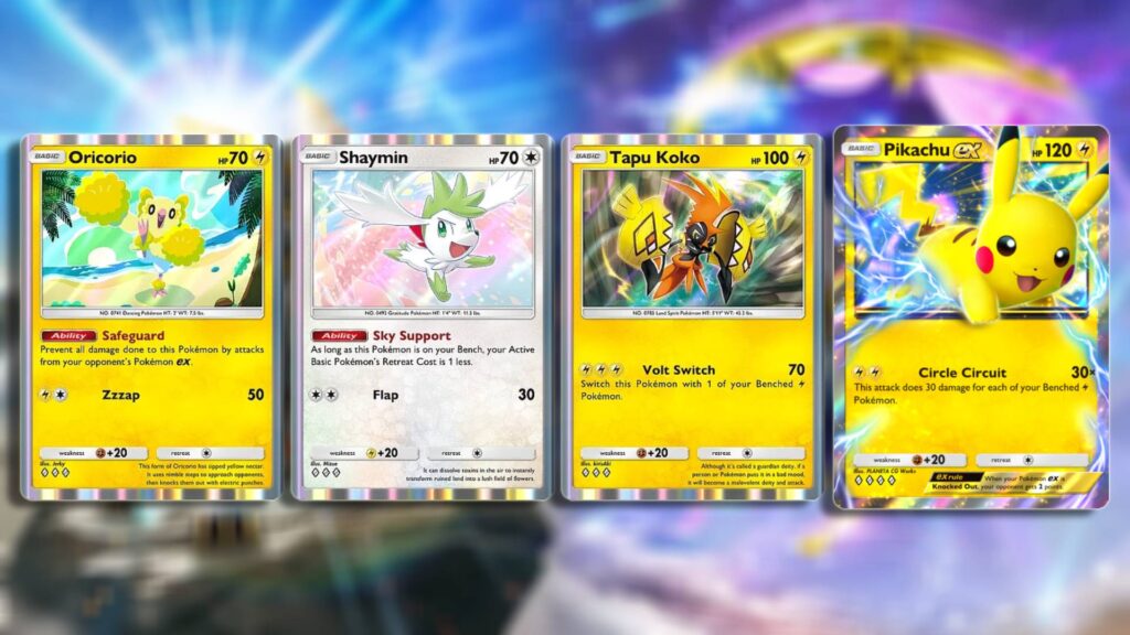 All main cards for the Oricorio deck in Pokémon TCG Pocket