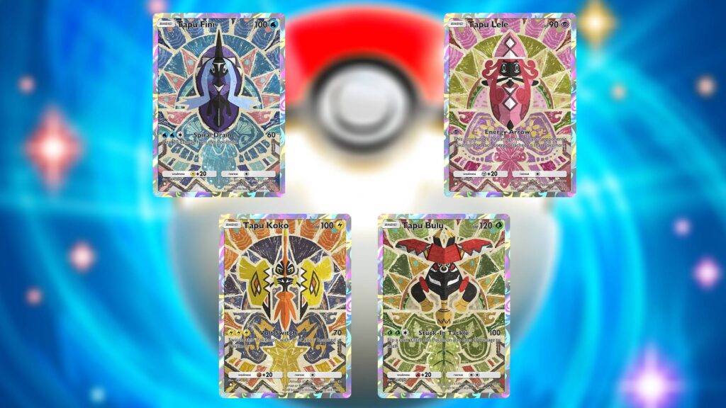 All one star Tapu cards in Celestial Guardians set