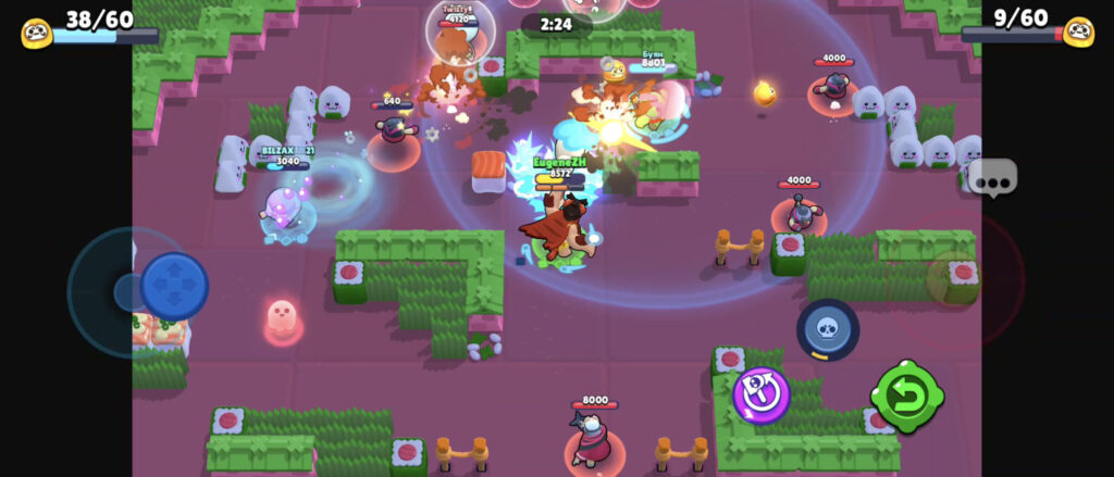 The image is a screenshot of a Brawl Stars match of a time-limited game mode Samurai Smash - it's part of the season Battle for Katana Kingdom.