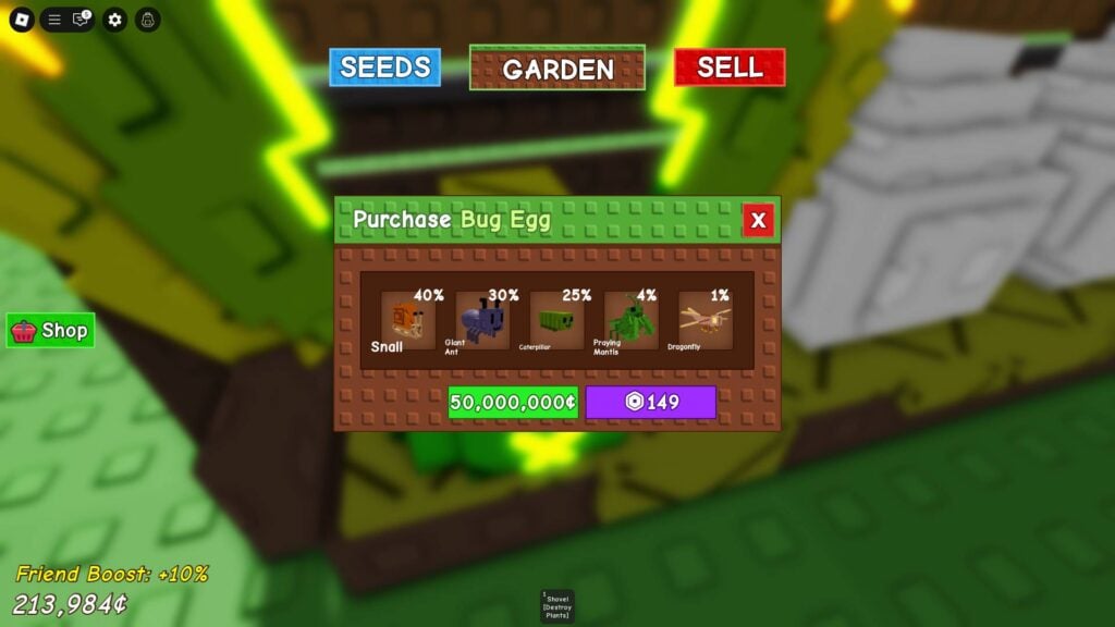 Bug Egg pets in Grow a Garden