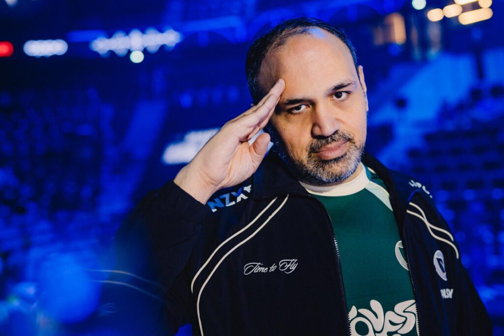 PapaSmithy at Worlds 2024 (Photo by Colin Young-Wolff/Riot Games)