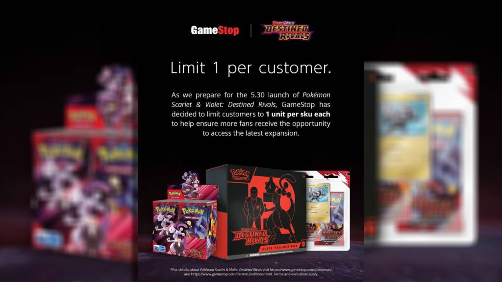 GameStop restricts Pokémon TCG Destined Rivals purchases ahead of May 30 release