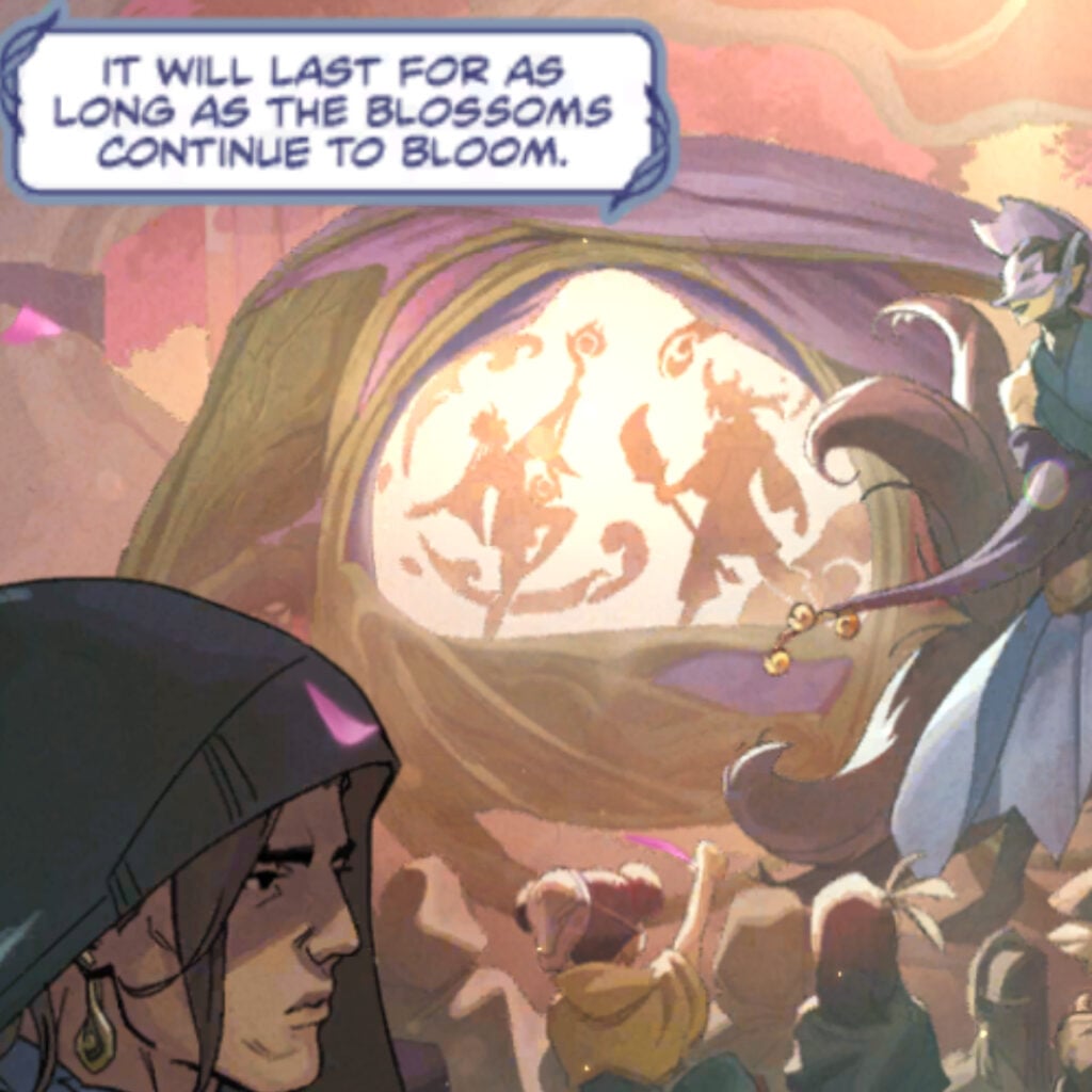 Hwei in the Xin Zhao motion comic as one of the teased Spirit Blossom skins