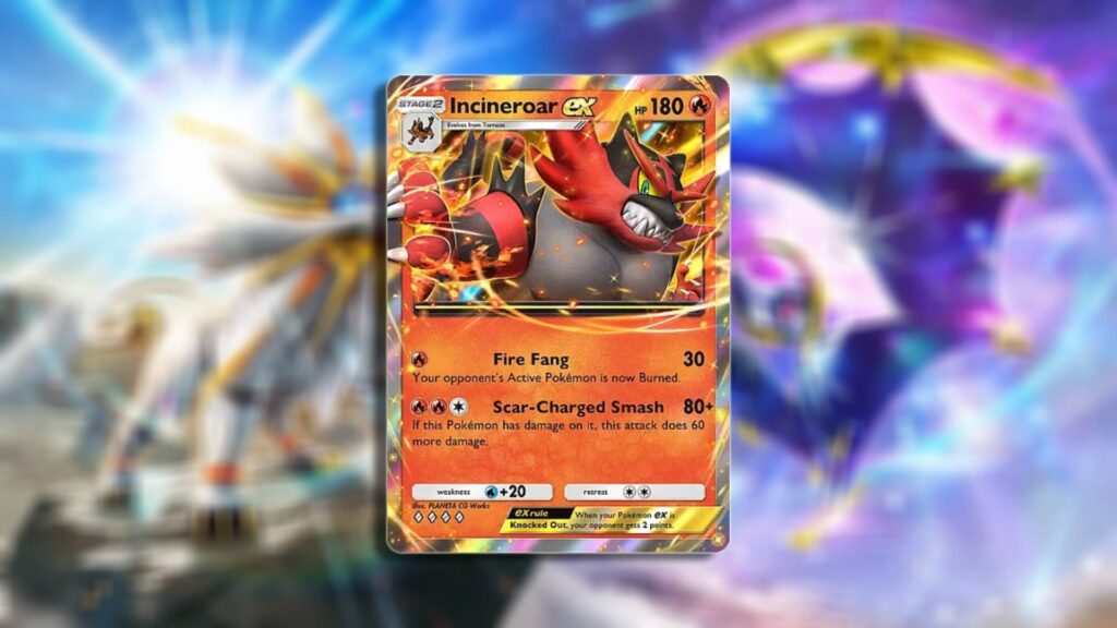 The main card for the Incineroar ex deck in Pokémon TCG Pocket