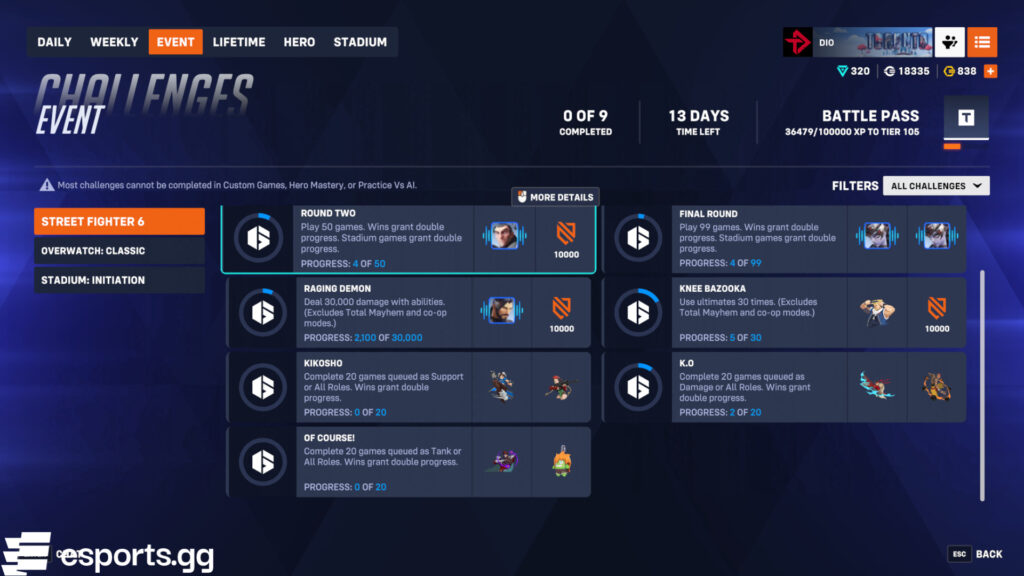 Overwatch 2 Street Fighter 6 rewards