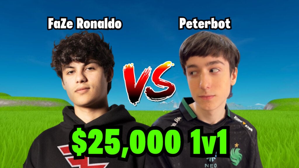 Peterbot dominates Stable Ronaldo in a $25K Fortnite 1v1