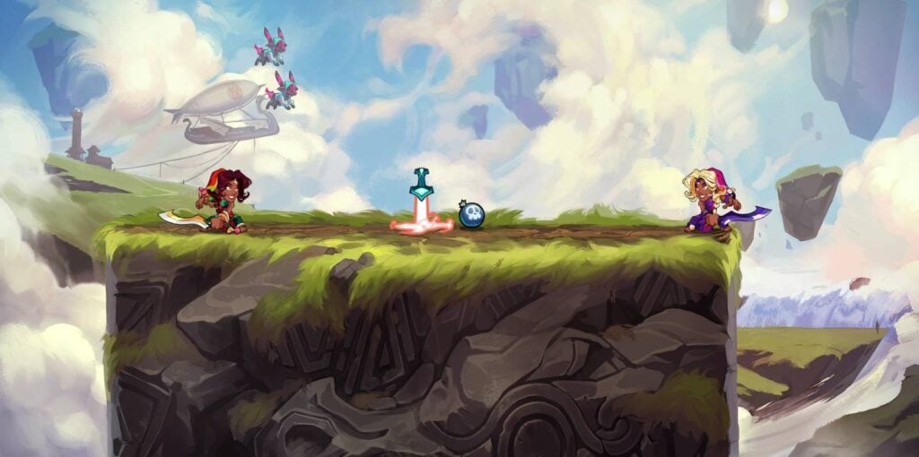 The image is a Brawlhalla screenshot. It features the character Priya with the weapon Sword. This is an illustration for the guide on how to play Priya in Brawlhalla.