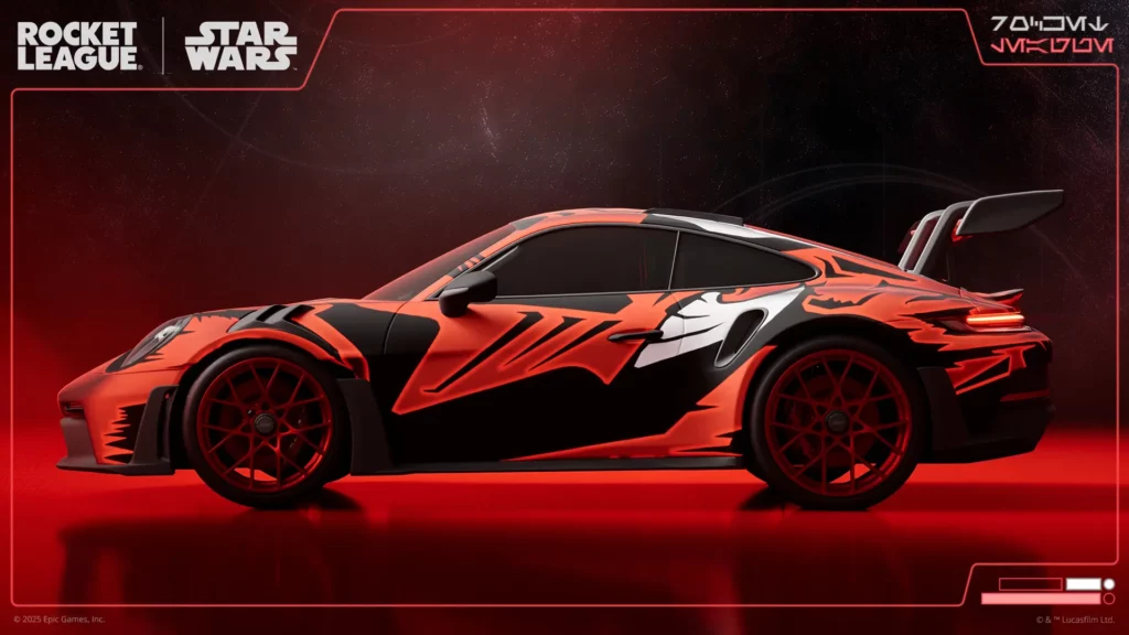 It's a poster of The Porsche 911 GT3 RS with the Darth Maul decal - for the Star Wars 2025 event in Rocket League.