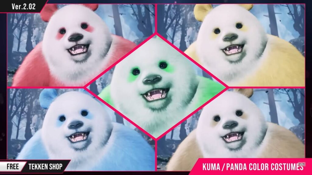 The image shows a classic color costume for Kuma in TEKKEN 8.