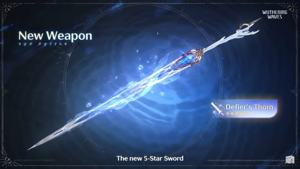 It's a poster for the sword Defier's Thorn in the game Wuthering Waves - it's been created especially for the character Cartethyia.