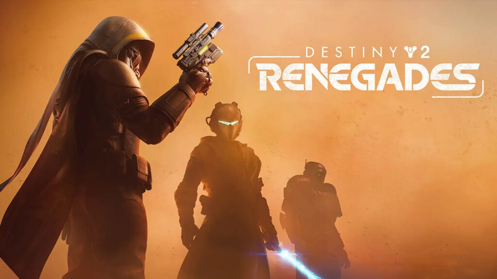 The header image of Destiny 2 expansion Renegades with guardians holding various Star Wars-inspired weapons.