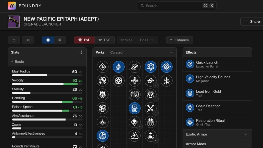 destiny 2 new pacific epitaph god roll (pvp)