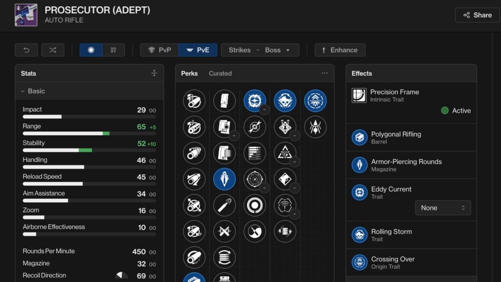 destiny 2 prosecutor god roll
