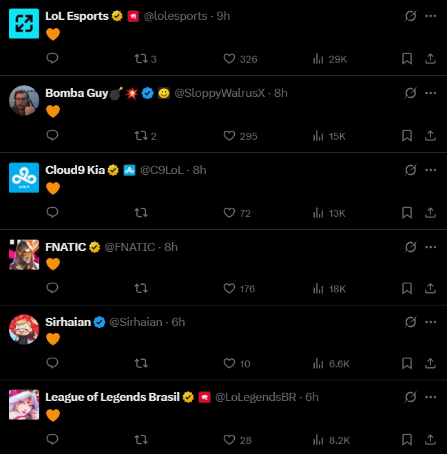 The replies on the official X post announcing the free title and Fnatic Gragas skin (Screenshot via esports.gg)