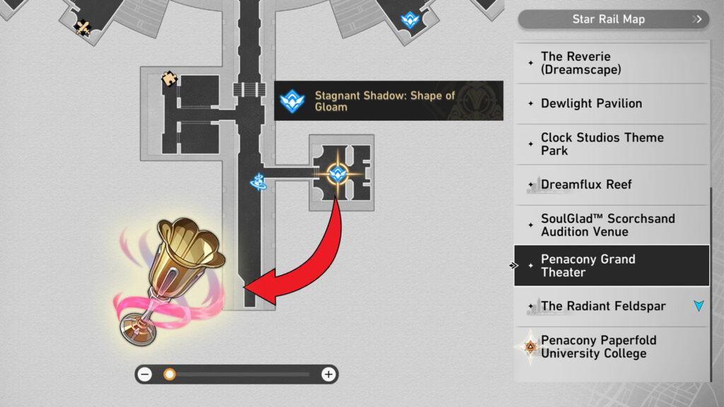 A Glass of a Besotted Era location in Honkai Star Rail for Hyacine's Ascension materials (Screenshot via esports.gg)