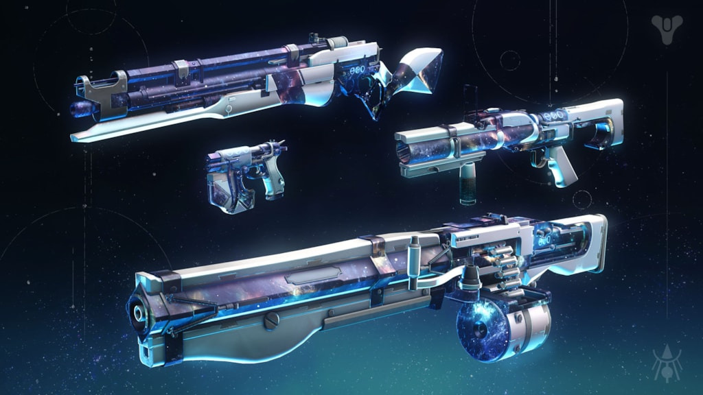 The Holofoil versions of each Spire of the Watcher Destiny 2 weapon in Rite of the Nine.