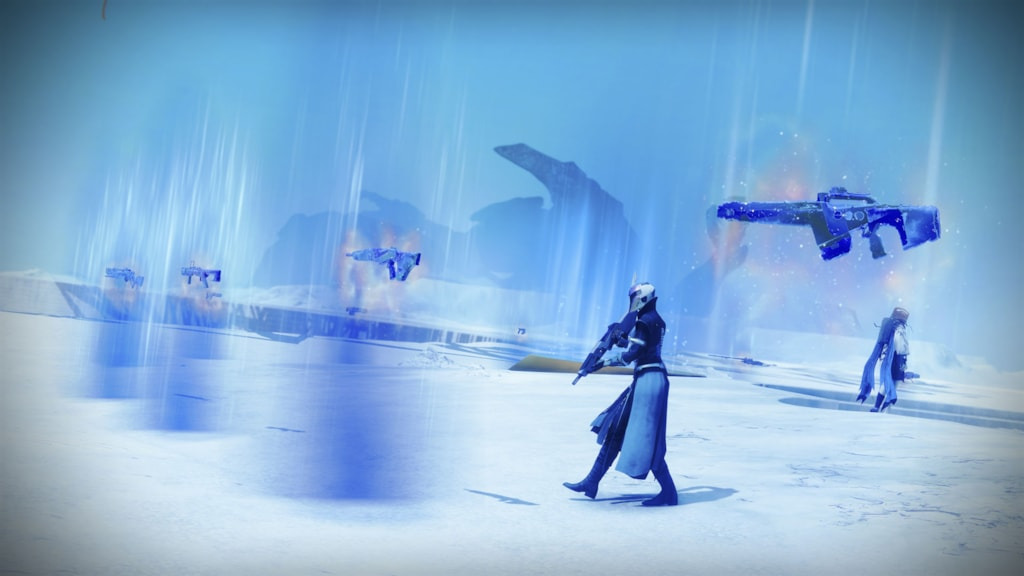 A guardian stands in Eternity deciding which weapon to attune at Destiny 2's Rite of the Nine activity.