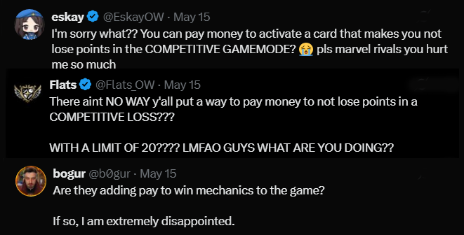 Content creators reaction to Chrono Shield Cards in Marvel Rivals (Screenshot via esports.gg)