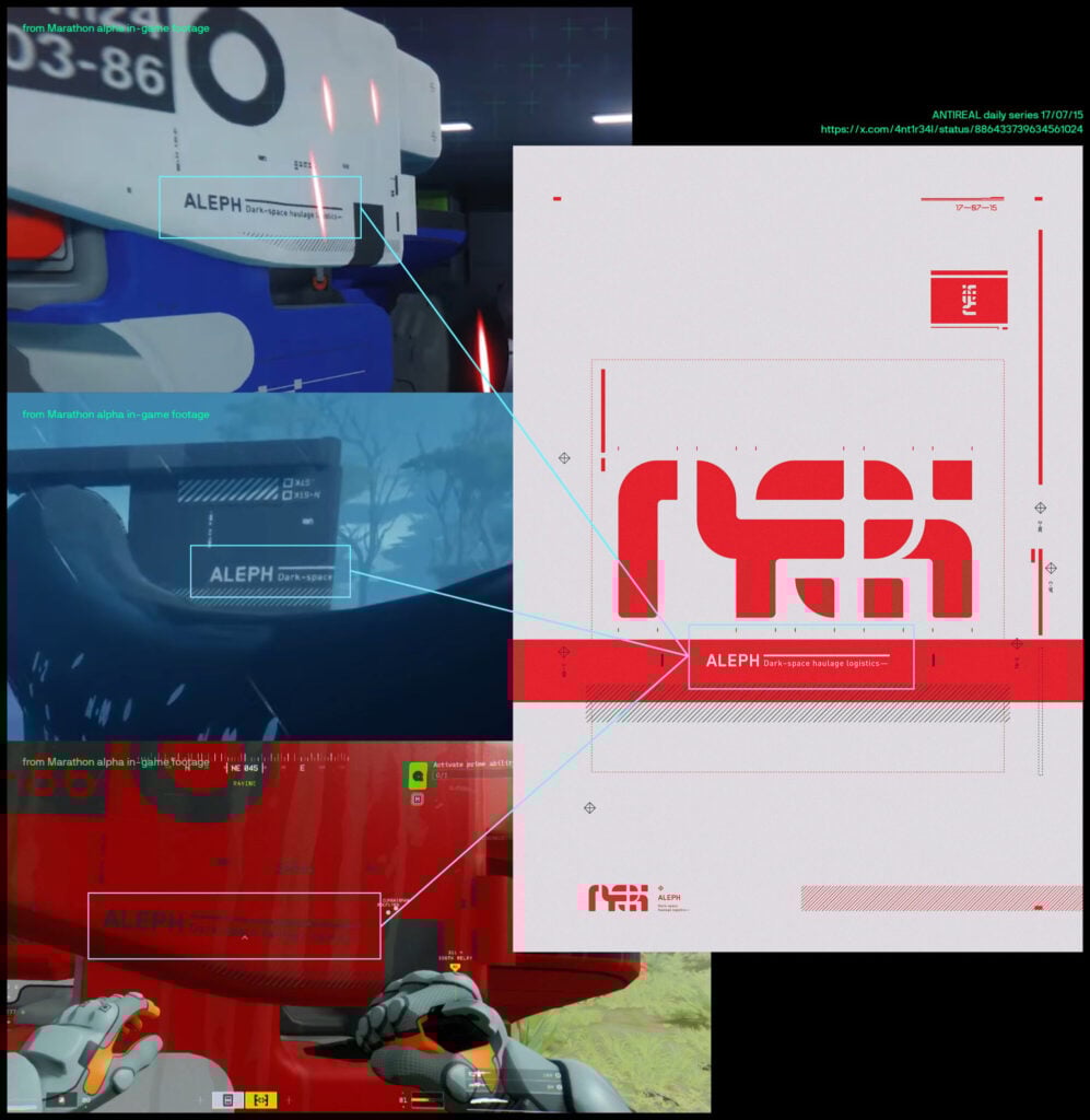 Examples of plagiarized art from Marathon's alpha and a project by 4nt1r34l. 