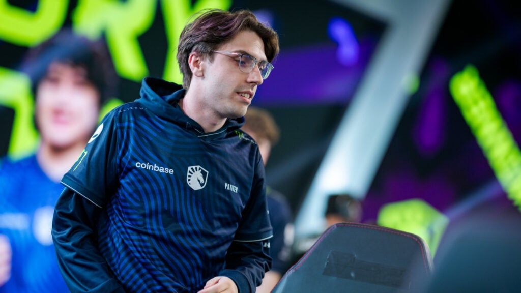 Patryk "paTiTek" Fabrowski from Team Liquid during the VCT EMEA with the Coinbase sponsor. Riot Games fined the team by not changin the jersey for Masters Bangkok