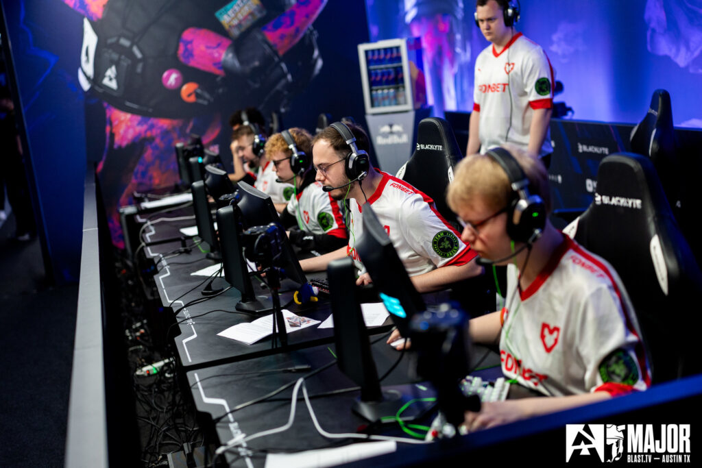 It’s a photo of the CS2 esports team MOUZ during the tournament BLAST.tv Austin Major 2025