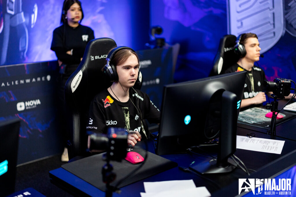 It’s a photo of the CS2 esports team Spirit during the tournament BLAST.tv Austin Major 2025