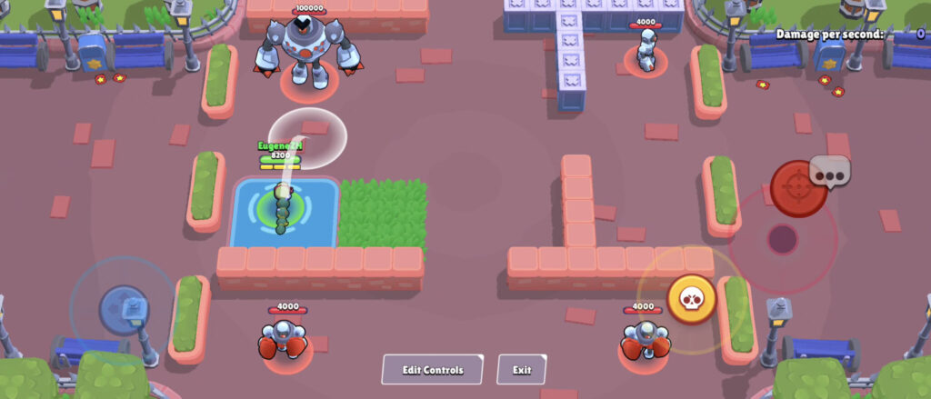 The Brawl Stars screenshot features the main attack of the brawler Alli - leap from water: for a guide on how to play her in this mobile game.