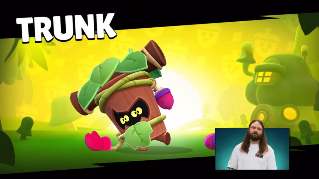It's a screenshot from Brawl Talk June 2025 - the new Brawl Stars character Trunk.