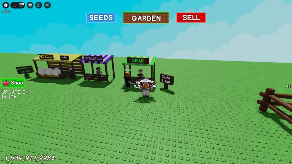 Buying at the Gear Shop in Grow a Garden
