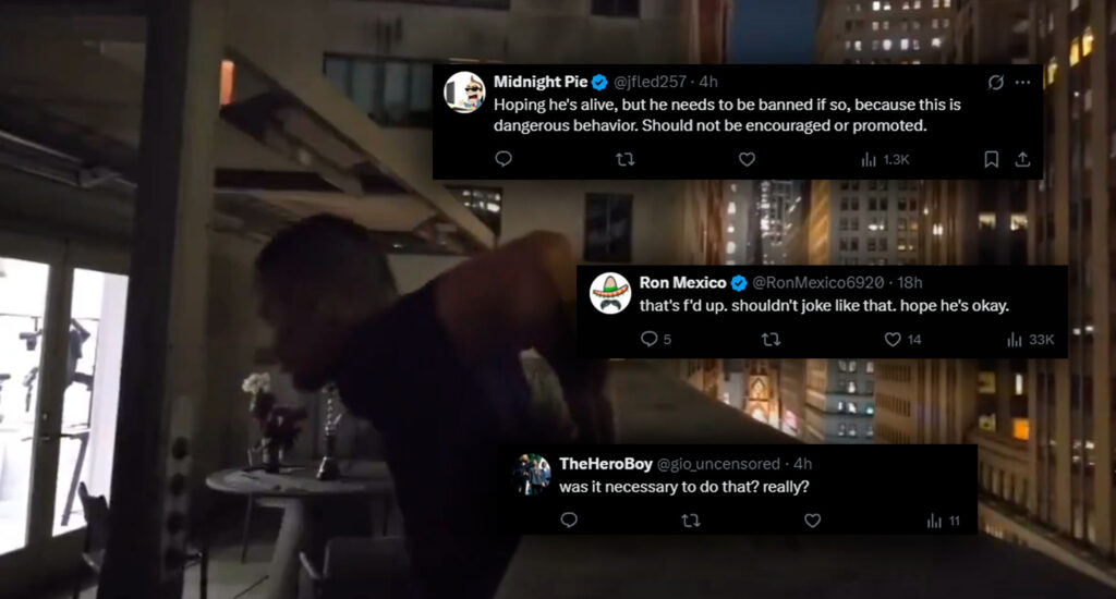 Community reaction to Sneako balcony incident