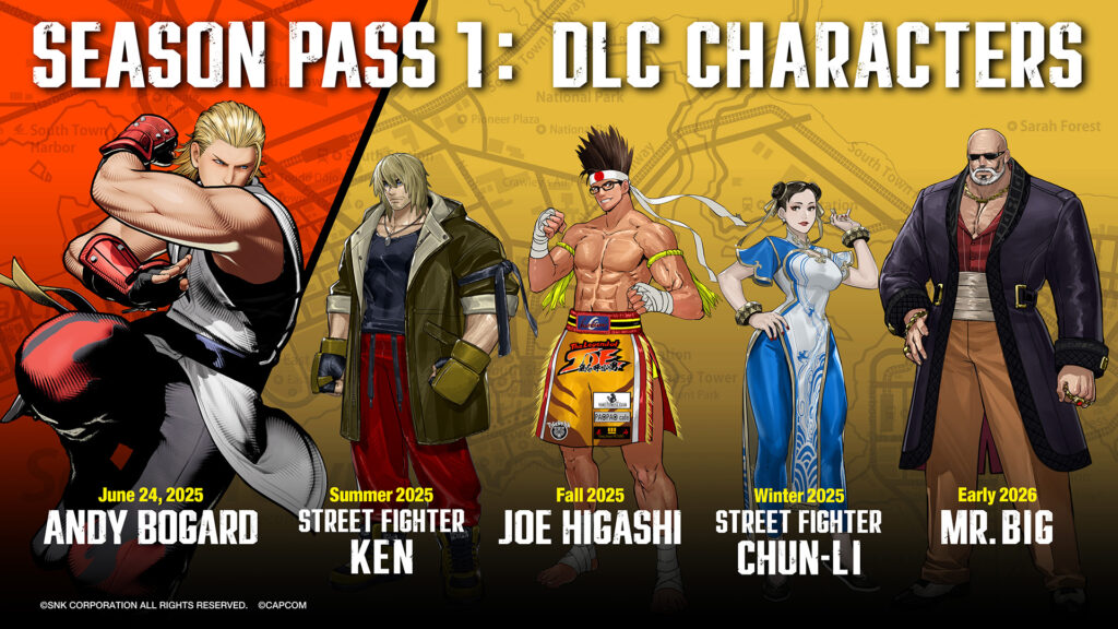 The FATAL FURY City of the Wolves DLC characters