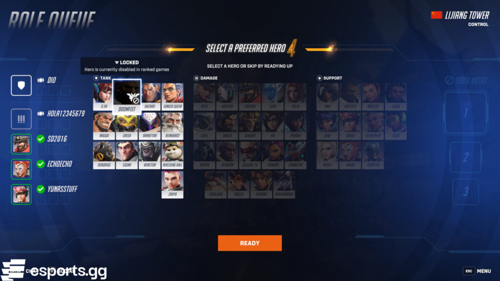Overwatch 2 Doomfist disabled