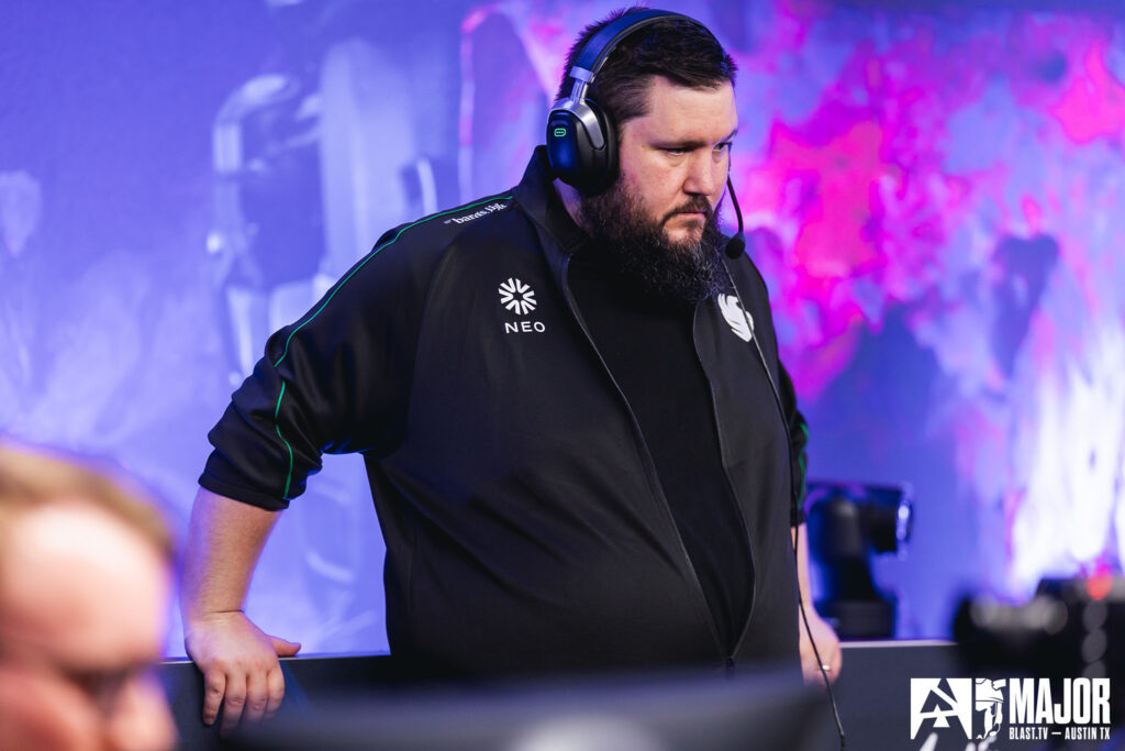 zonic, the coach of Counter-Strike 2 Team Falcons during the esports tournament BLAST Austin Major 2025