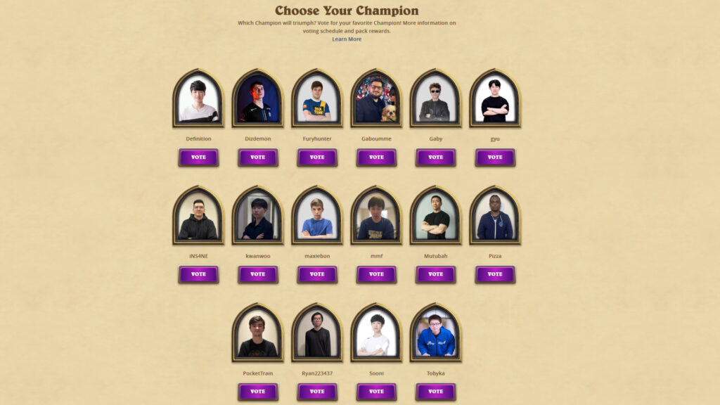 Hearthstone Masters Tour Spring Championship 2025 features free Lost City of Un’Goro card packs thanks to the Choose Your Champion activity