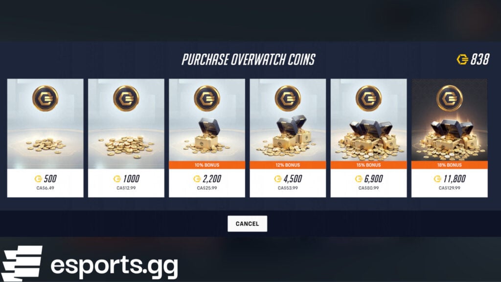 Overwatch Coins cost