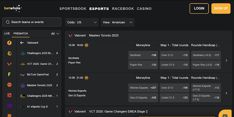 BetWhale Sports US - Valorant