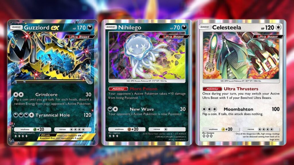 Main cards for the Guzzlord ex deck in Pokémon TCG Pocket