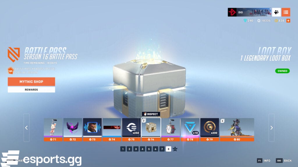 Legendary lootboxes can be earned through the seasonal Overwatch 2 Battle Pass