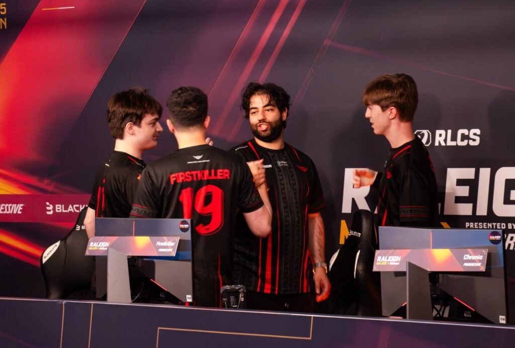 The Rocket League players from the team The Ultimates during the esports event the RLCS 2025 Raleigh Major: a photo.