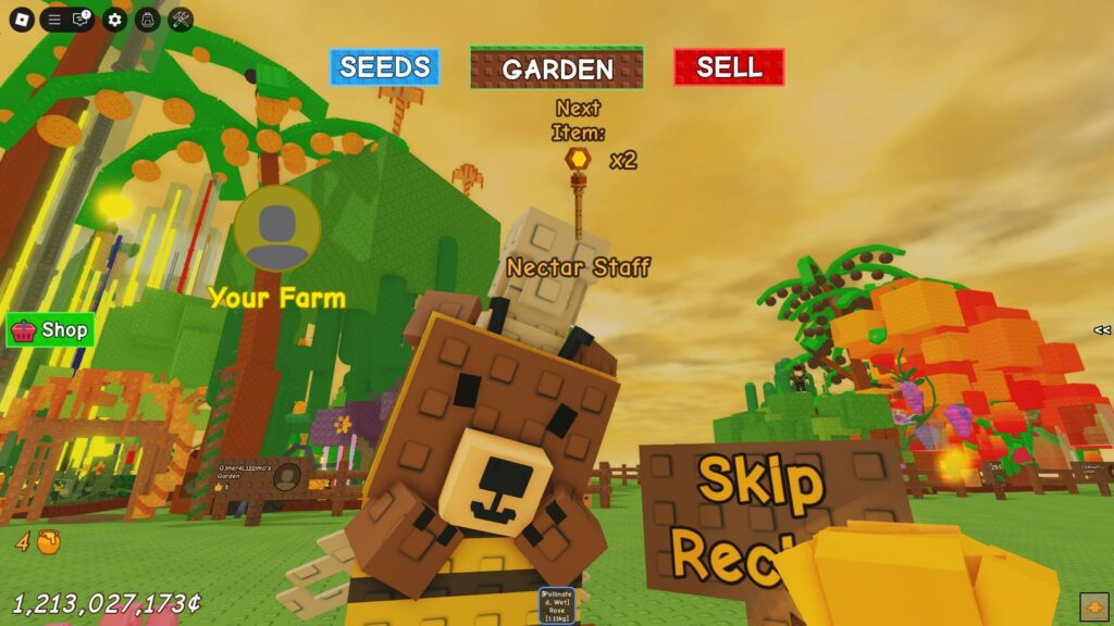 Rewards for doing one of the Bizzy Bear quests in Grow a Garden