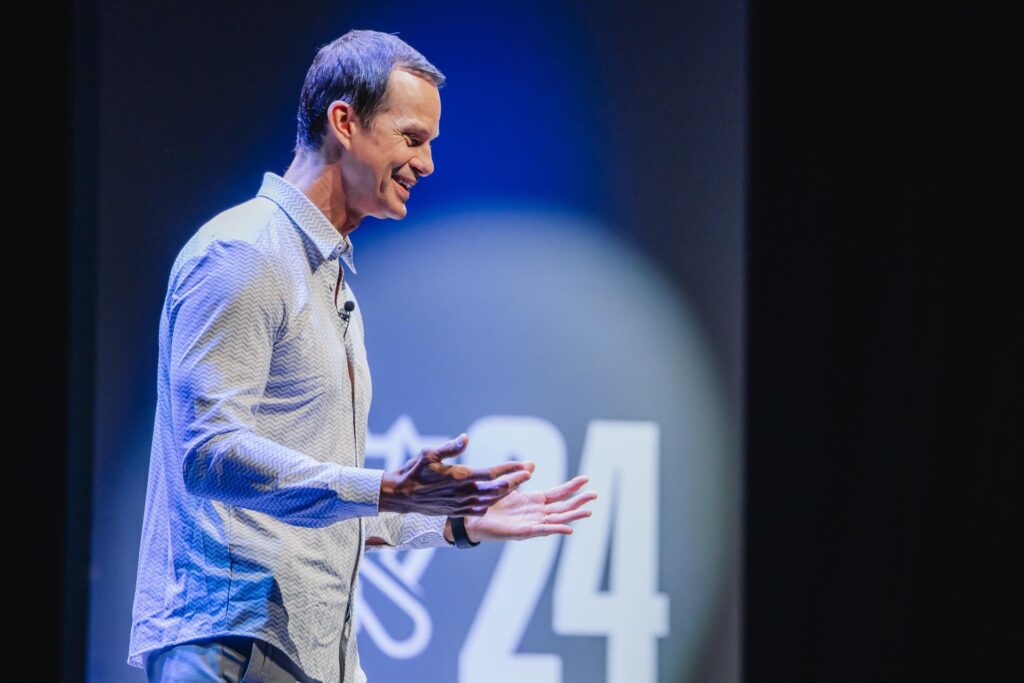 John Needham at the LoL World Championship 2024 media day (Photo via Colin Young-Wolff | Riot Games)