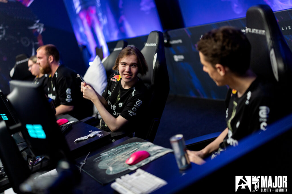 It’s a photo of the Counter-Strike 2 Team Spirit at the CS2 esports event BLAST.tv Austin Major.