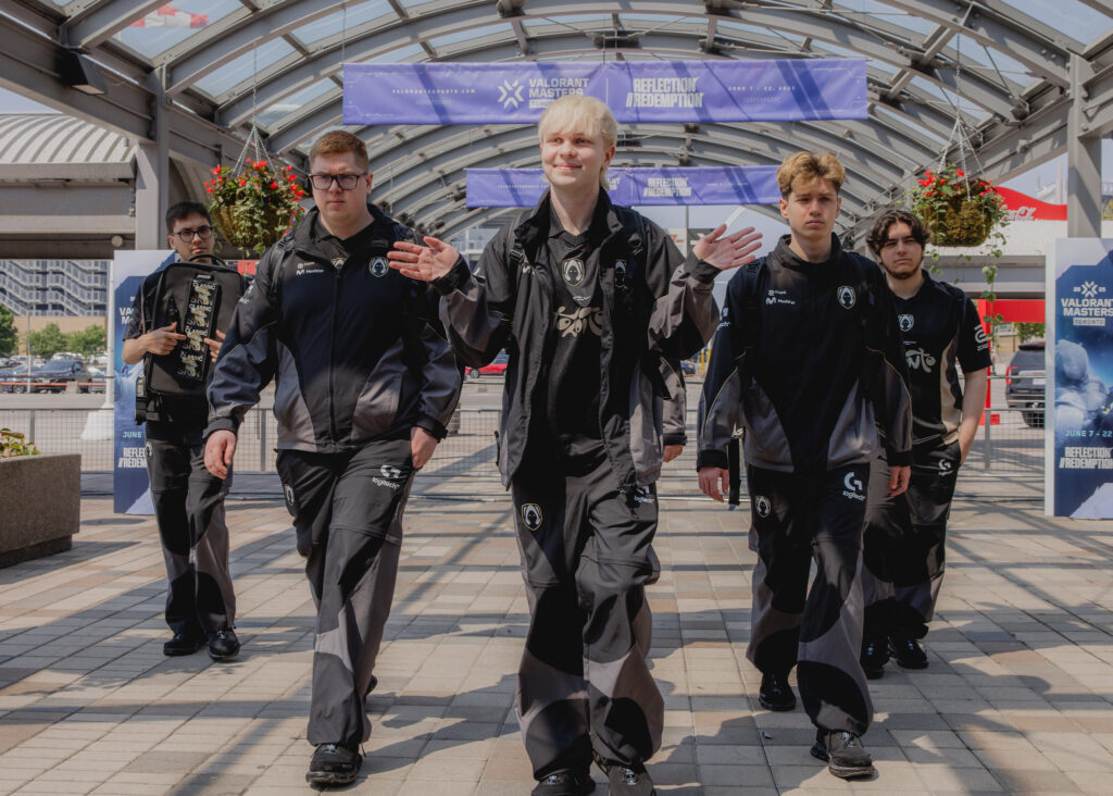 It’s a photo of the VALORANT esports players from Team Heretics at the event Masters Toronto 2025.