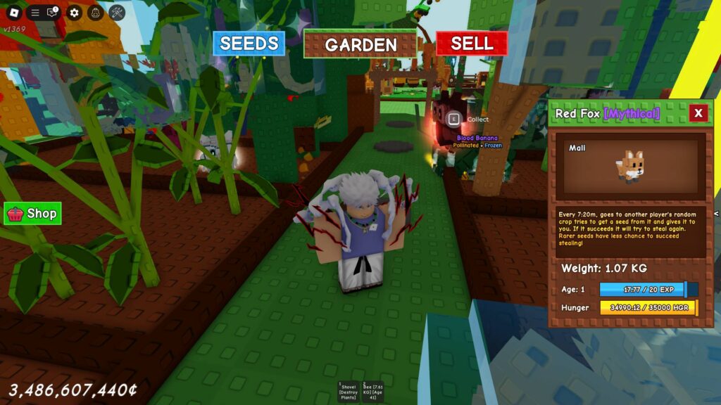 The Red Fox equipped in Grow a Garden