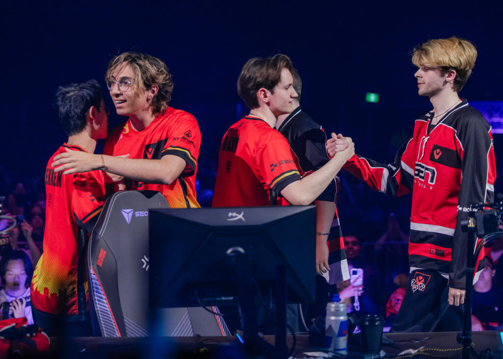 It’s a photo of the esports team Sentinels during the tournament VALORANT Masters Toronto 2025.