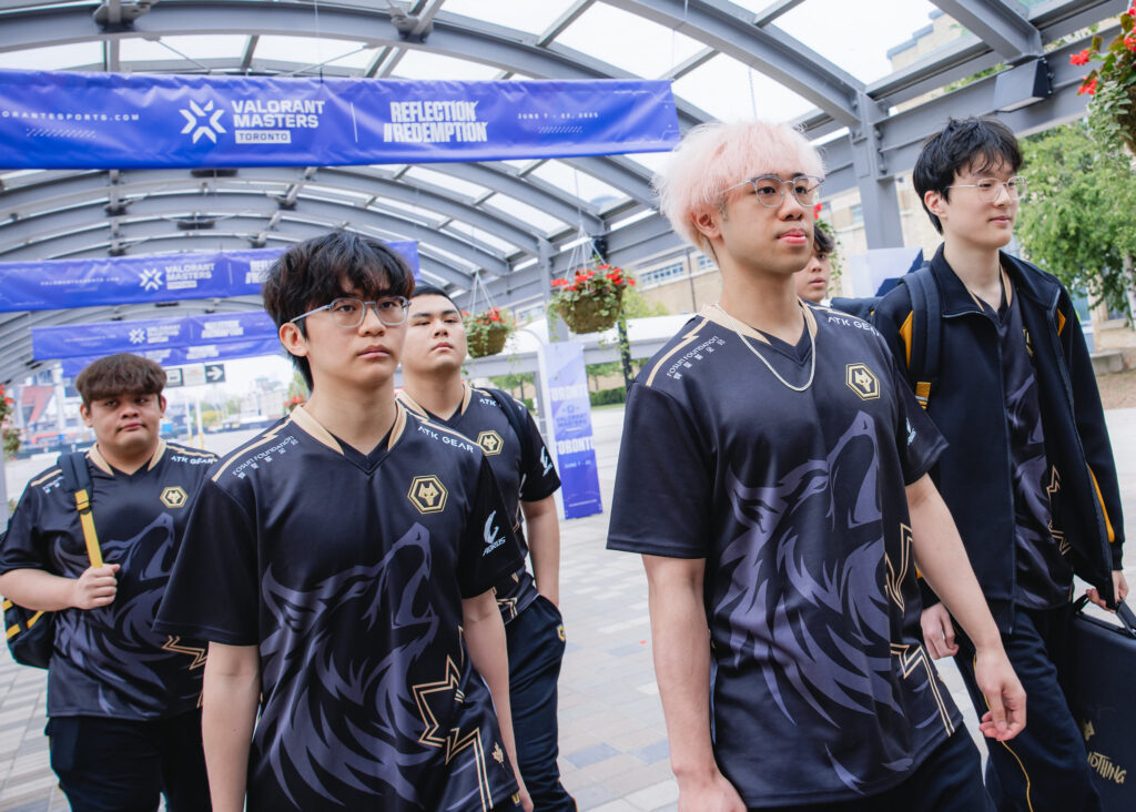 It’s a photo of the VALORANT esports players from the team Wolves Esports at the event Masters Toronto 2025.
